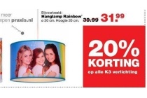 20 korting op alle k3 verlichting