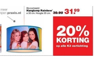 20 korting op alle k3 verlichting