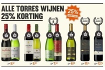 alle torres wijnen 25 korting