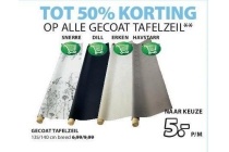 gecoat tafelzeil tot 50 korting