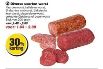 diverse soorten worst