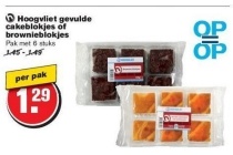 hoogvliet gevulde cakeblokjes of brownieblokjes