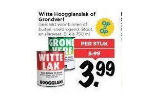 witte hoogglanslak of grondverf