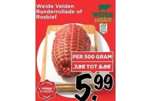 weide velden runderrollade of rosbief