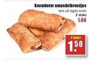 roomboter amandelbroodjes nu 2 voor 1 50