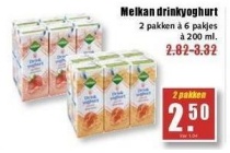 melkan drinkyoghurt nu 2 pakken voor eur2 50