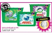 ariel en dreft pods en tabs