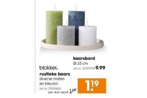 rustieke kaars en kaarsbord