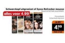 schwarzkopf uitgroeiset of syoss refresher mousse