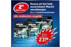 het hele assortiment mach3 navulmesjes