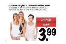 damessinglet of heren onderhemd