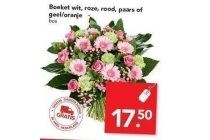 boeket wit roze rood paars of geel oranje