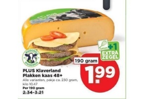 plus klaverland plakken kaas 48