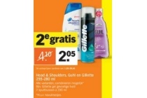 head en shoulders guhl en gillette 255 280 ml