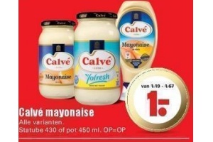 alle varianten calve mayonaise