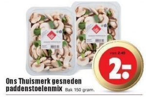 dirk gesneden paddenstoelenmix