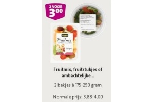fruitmix fruitstukjes of ambachtelijke rauwkostsalade