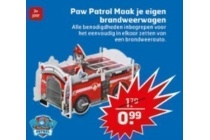 paw patrol maak je eigen brandweerwagen