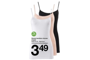 dames bamboe viscose singlet