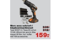 worx accu schroef klopboormachineset nu eur159