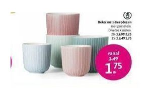 beker met streepdessin nu eur1 75