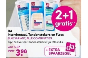 da interdentaal tandenstoker en floss