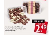 chocolade mix of chocolade rozijnen