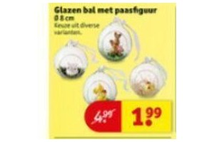 glazen bol met paasfiguur