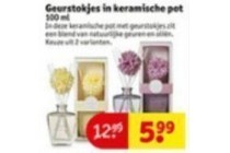 geurstokjes in keramische pot