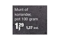 munt of koriander