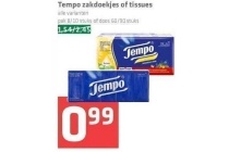 tempo zakdoekjes of tissues