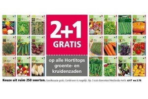 2 1 gratis op het gehele assortiment hortitops groente en kruidenzaden