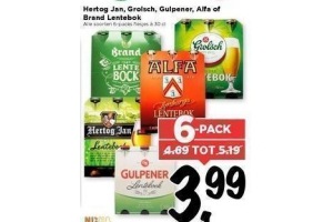 hertog jan grolsch gulpener alfa of brand lentebok