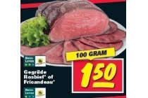 gegrilde rosbief of fricandeau