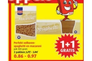 perfekt volkoren spaghetti en macaroni