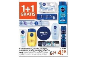 nivea deodorant douche shampoo conditioner styling hand en body