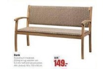 bank hout met wicker