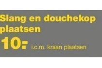 slang en douchekop plaatsen