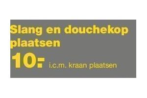 slang en douchekop plaatsen