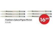 fineliners sakura pigma micron nu eur16 99