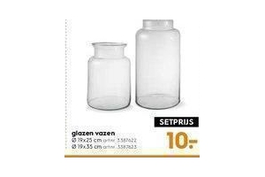 glazen vazen nu eur10 per set