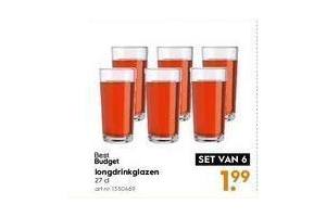 langdrinkglazen nu set van 6 voor eur1 99