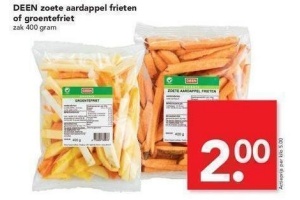 deen zoete aardappelfriet en groente friet