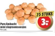 pure ambacht mini slagroomsoesjes nu eur3 per pak