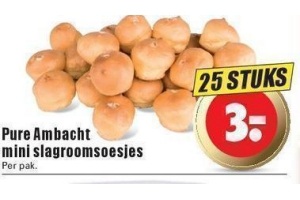 pure ambacht mini slagroomsoesjes nu eur3 per pak