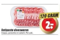 antipasto vleeswaren eur2 per 120 gram