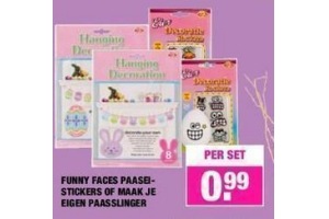 funny faces paaseistickers of maak je eigen paasslinger