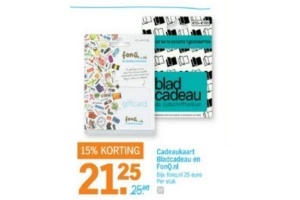 cadeaukaart bladcadeau en fonq