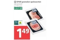 spar gesneden speksoorten