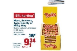 mars snickers twix bounty of milky way